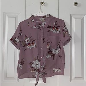 Lilac button up blouse